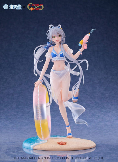 Vsinger Luo Tianyi Summer Sea Breeze Ver. 1/7 Scale Figure, featuring Luo Tianyi in a beach outfit with a water blaster and an inflatable ring on a beach-themed base.