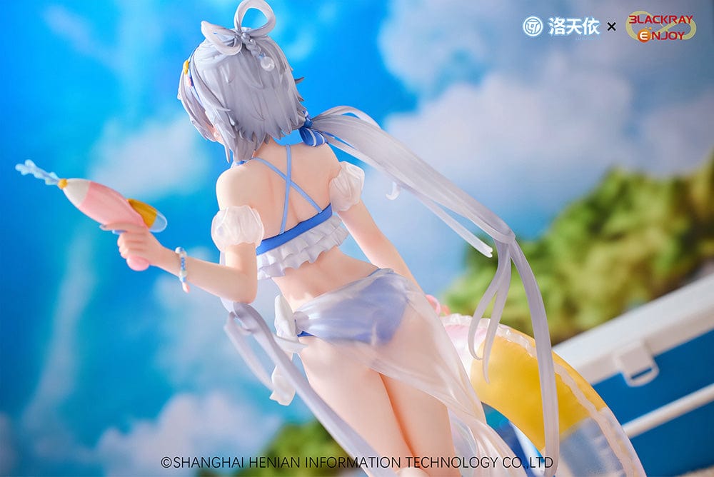 Vsinger Luo Tianyi Summer Sea Breeze Ver. 1/7 Scale Figure, featuring Luo Tianyi in a beach outfit with a water blaster and an inflatable ring on a beach-themed base.