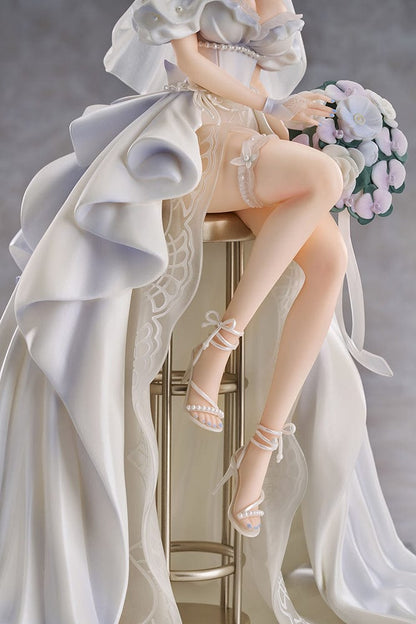 Warship Girls R Prinz Eugen (My Heart Ver.) 1/7 Scale Figure featuring a wedding gown, seated pose, and detailed pillars with naval artillery elements.