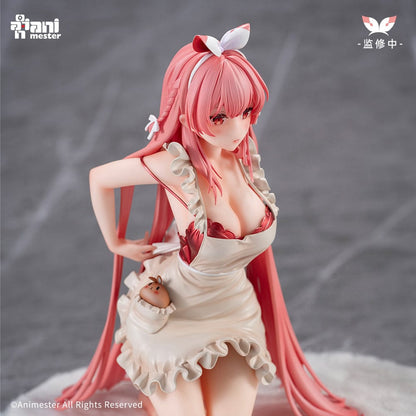 White Rabbit Rosu (Apron Ver.) 1/7 Scale Figure with pink hair, ruffled apron, and bunny companion on a soft white base.