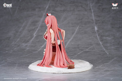 White Rabbit Rosu (Apron Ver.) 1/7 Scale Figure with pink hair, ruffled apron, and bunny companion on a soft white base.