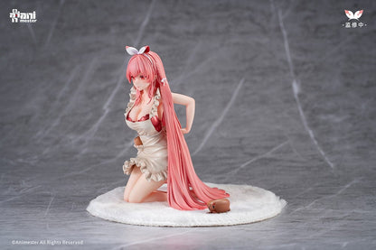 White Rabbit Rosu (Apron Ver.) 1/7 Scale Figure with pink hair, ruffled apron, and bunny companion on a soft white base.