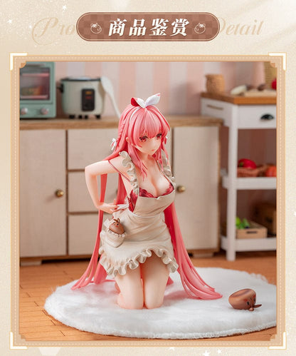 White Rabbit Rosu (Apron Ver.) 1/7 Scale Figure with pink hair, ruffled apron, and bunny companion on a soft white base.