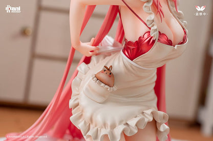 White Rabbit Rosu (Apron Ver.) 1/7 Scale Figure with pink hair, ruffled apron, and bunny companion on a soft white base.