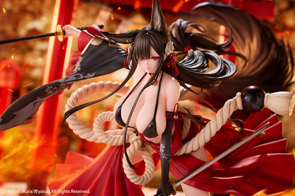 Kishi Yasuri Illustration Ying Mo (Deluxe Edition) 1/7 Scale Figure, featuring Ying Mo in a dynamic pose with dual swords, wearing a vibrant red attire and showcasing intricate details and accessories.