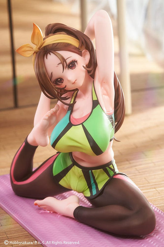 Kink Illustration Yoga Shoujo (Limited Edition Ver.) 1/7 Scale Figure - Animated figure of a young woman performing a yoga pose on a purple mat, dressed in a colorful sports outfit, with a lively and focused expression.