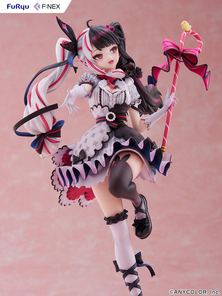 Nijisanji Rena Yorumi 1/7 Scale Figure in gothic-inspired idol outfit with parasol, striking a dynamic performance pose.