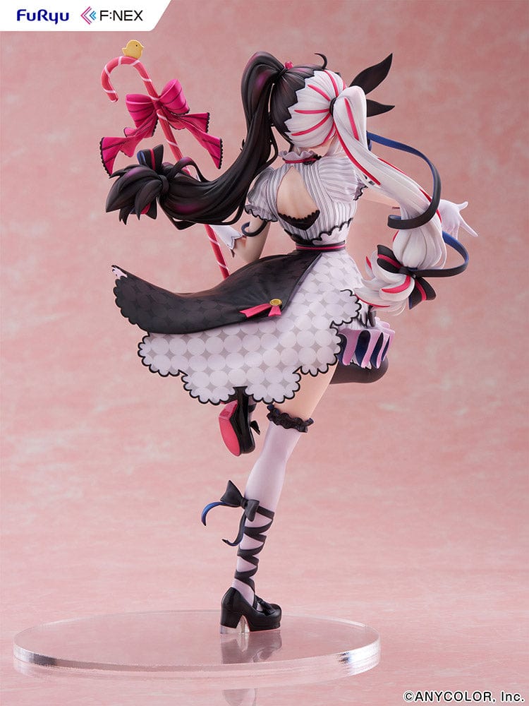 Nijisanji Rena Yorumi 1/7 Scale Figure in gothic-inspired idol outfit with parasol, striking a dynamic performance pose.