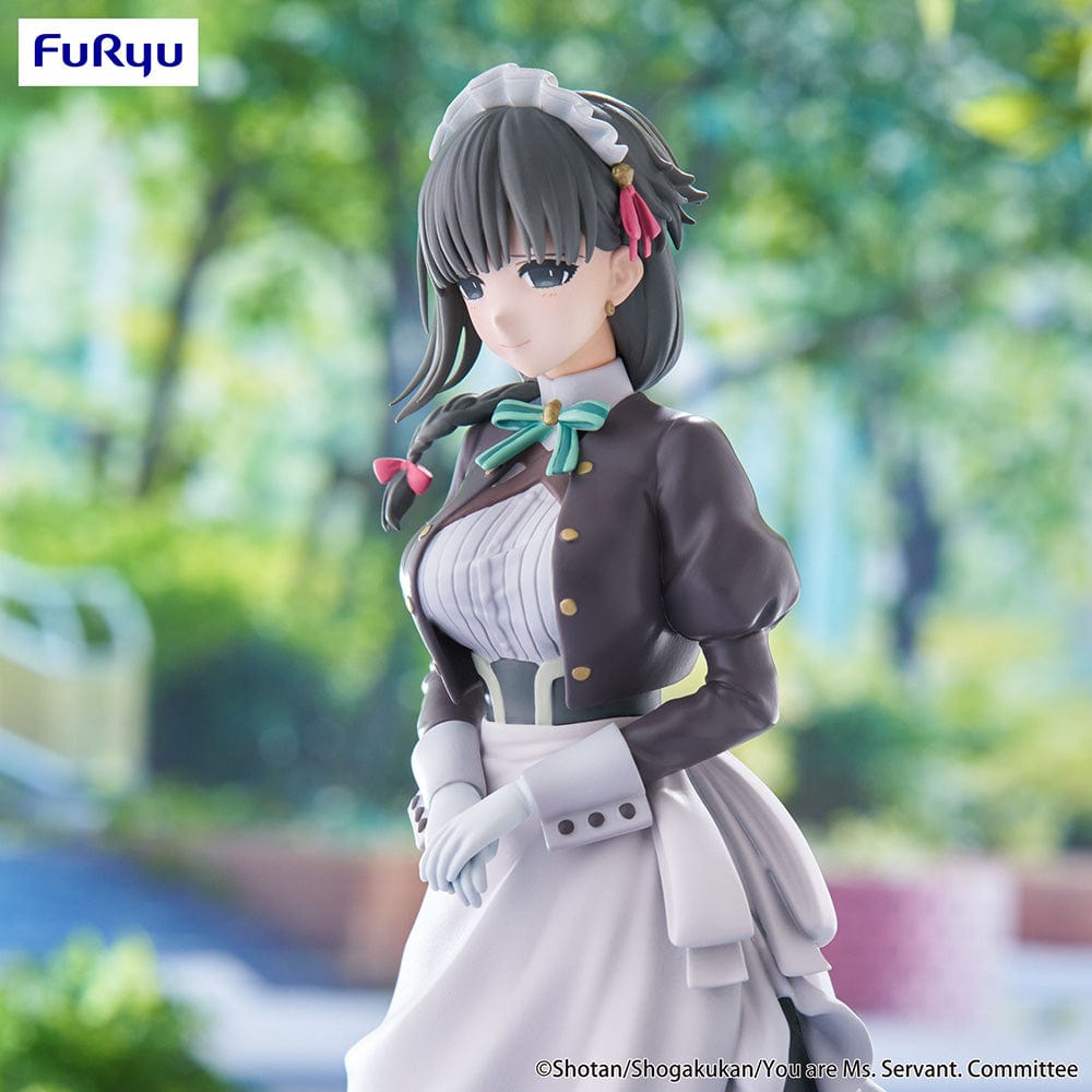 You Are Ms. Servant Trio-Try-iT Yuki figure in classic maid outfit with ruffled apron, posed elegantly in a serene outdoor scene.