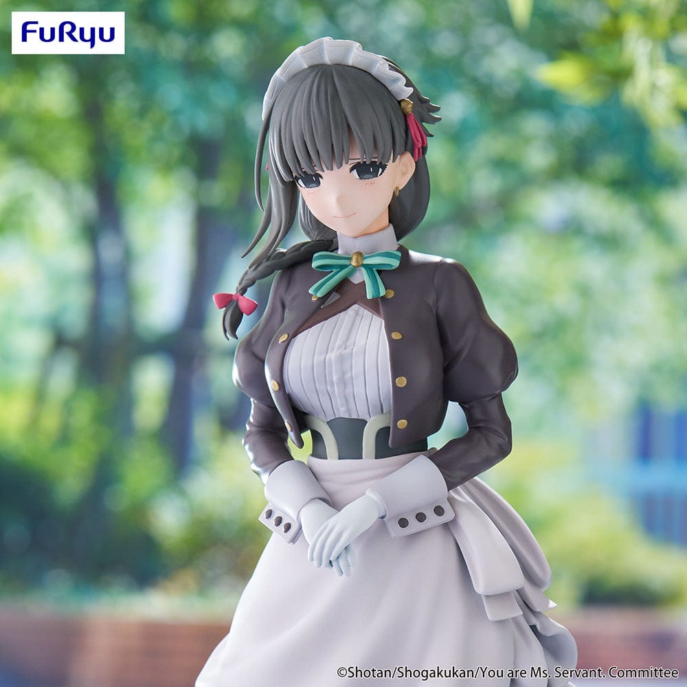 You Are Ms. Servant Trio-Try-iT Yuki figure in classic maid outfit with ruffled apron, posed elegantly in a serene outdoor scene.