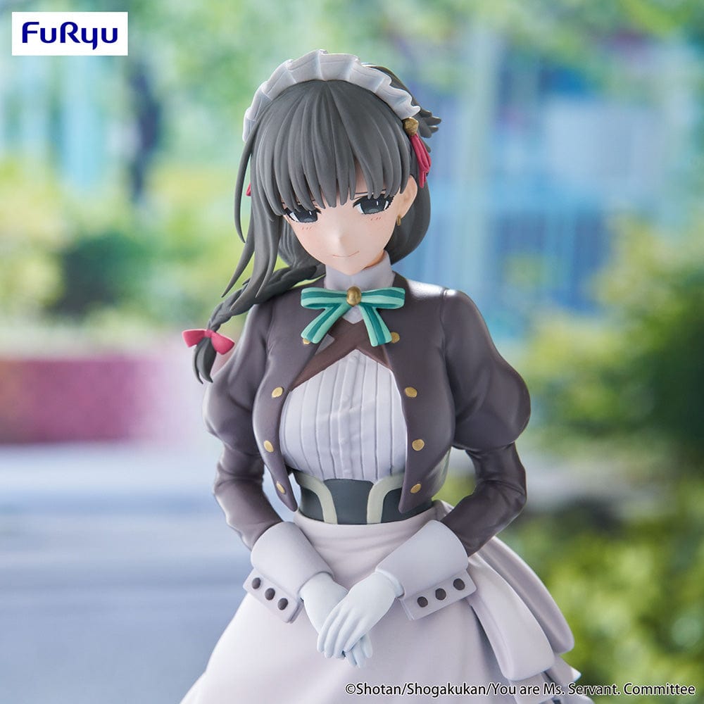 You Are Ms. Servant Trio-Try-iT Yuki figure in classic maid outfit with ruffled apron, posed elegantly in a serene outdoor scene.