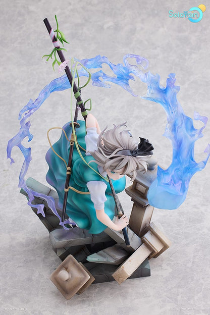 Touhou Project Youmu Konpaku (Half-Human Half-Phantom Gardener Ver.) 1/7 Scale Figure featuring Youmu with dual swords and phantom energy swirling around her.