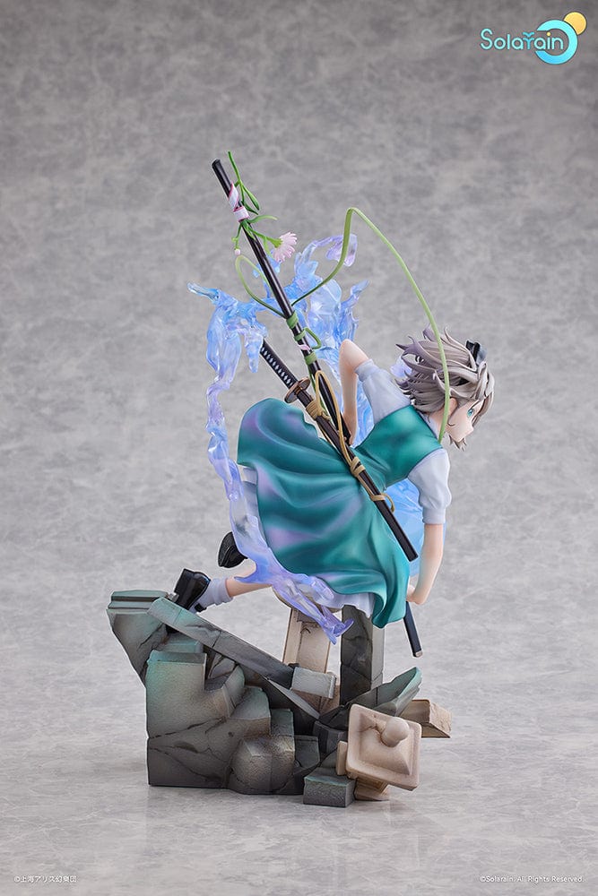 Touhou Project Youmu Konpaku (Half-Human Half-Phantom Gardener Ver.) 1/7 Scale Figure featuring Youmu with dual swords and phantom energy swirling around her.