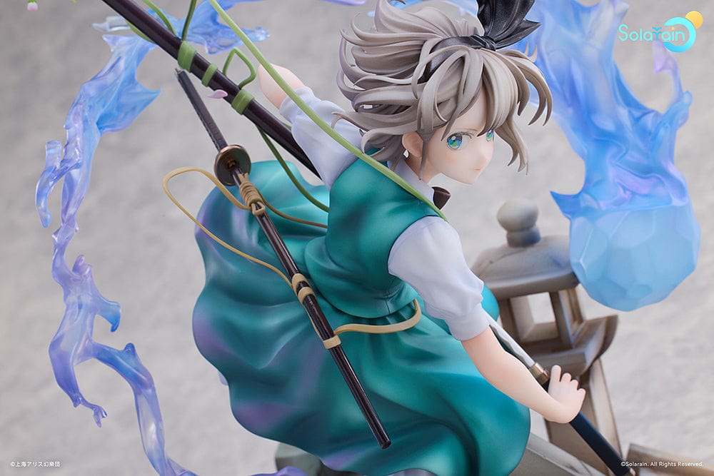 Touhou Project Youmu Konpaku (Half-Human Half-Phantom Gardener Ver.) 1/7 Scale Figure featuring Youmu with dual swords and phantom energy swirling around her.