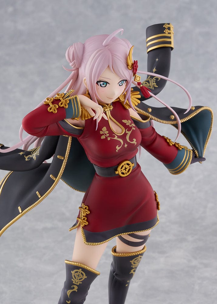 Love Live! Nijigasaki High School Idol Club Zhong Lanzhu 1/7 Scale Figure in a red and black outfit with gold accents and a dynamic pose, set against a white background.