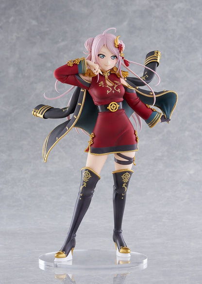 Love Live! Nijigasaki High School Idol Club Zhong Lanzhu 1/7 Scale Figure in a red and black outfit with gold accents and a dynamic pose, set against a white background.