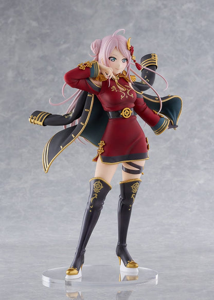 Love Live! Nijigasaki High School Idol Club Zhong Lanzhu 1/7 Scale Figure in a red and black outfit with gold accents and a dynamic pose, set against a white background.