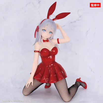 Alya Sometimes Hides Her Feelings in Russian Alya Bunny Red Ver 1/7 scale figure kneeling in glossy red bunny outfit with fishnet stockings.