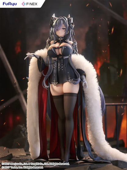 Azur Lane August von Parseval 1/6 scale figure with fur cloak and black corset outfit.