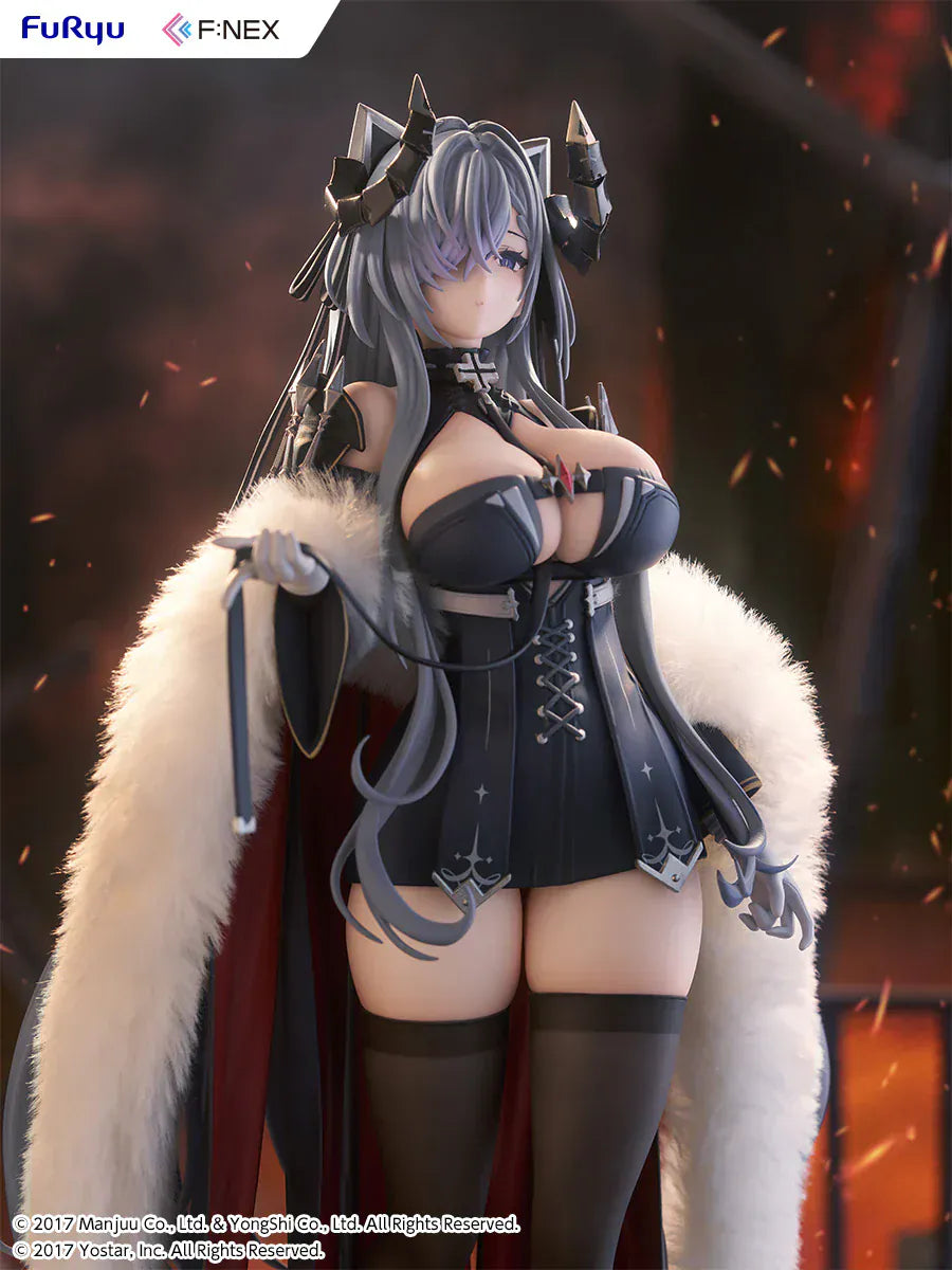Azur Lane August von Parseval 1/6 scale figure with fur cloak and black corset outfit.