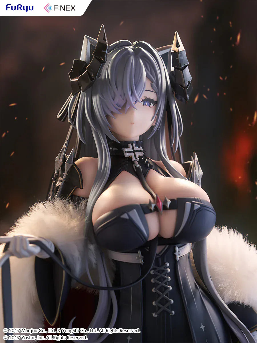 Azur Lane August von Parseval 1/6 scale figure with fur cloak and black corset outfit.