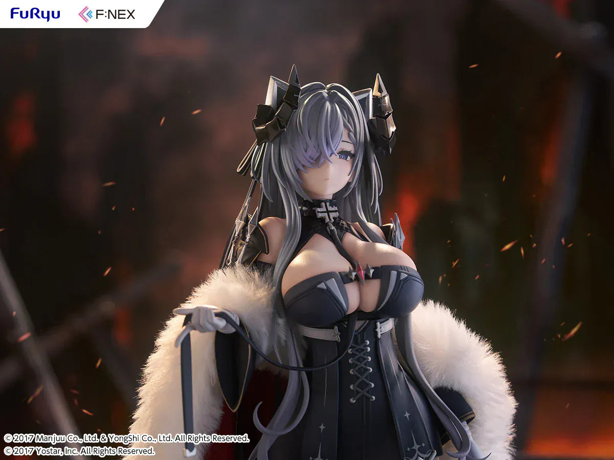 Azur Lane August von Parseval 1/6 scale figure with fur cloak and black corset outfit.