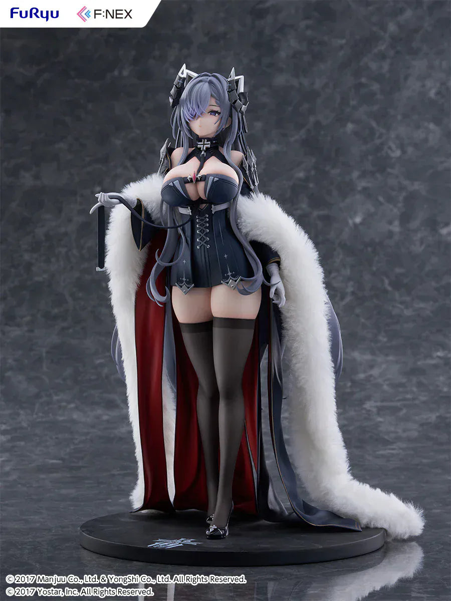 Azur Lane August von Parseval 1/6 scale figure with fur cloak and black corset outfit.