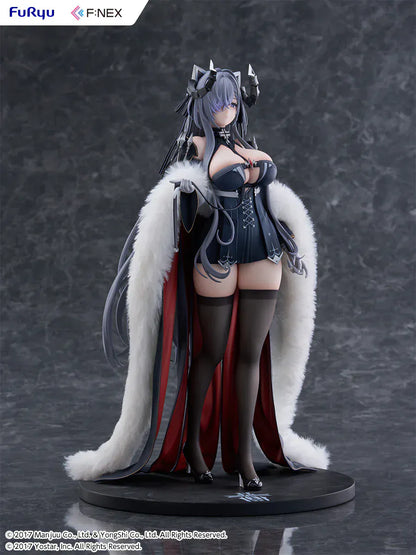 Azur Lane August von Parseval 1/6 scale figure with fur cloak and black corset outfit.