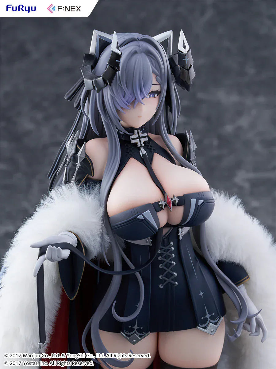 Azur Lane August von Parseval 1/6 scale figure with fur cloak and black corset outfit.