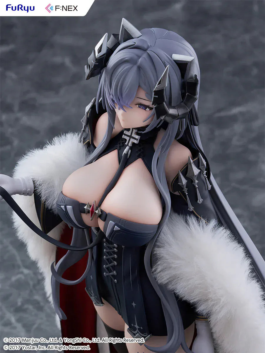 Azur Lane August von Parseval 1/6 scale figure with fur cloak and black corset outfit.