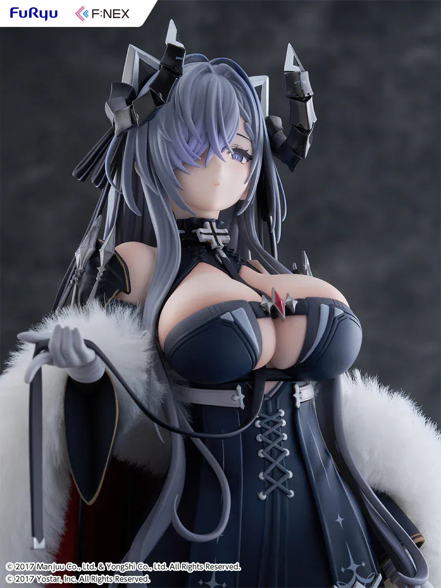Azur Lane August von Parseval 1/6 scale figure with fur cloak and black corset outfit.