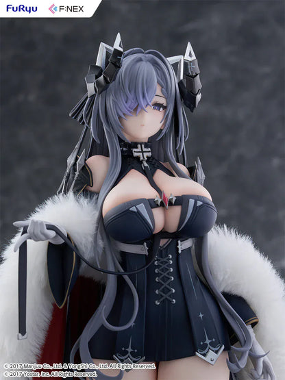 Azur Lane August von Parseval 1/6 scale figure with fur cloak and black corset outfit.