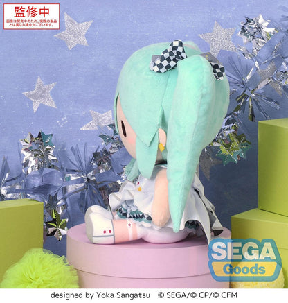 Hatsune Miku COLORFUL STAGE! Stage SEKAI Large Plush, featuring Miku in her Stage SEKAI outfit with a winking expression.